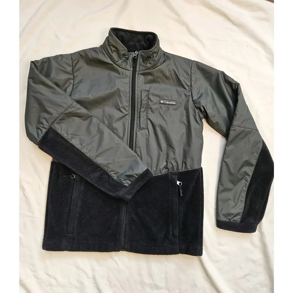 Colombia Fleece Youth Jacket w/ water repellent nylon Boys Large 14/6 Cold/Snow